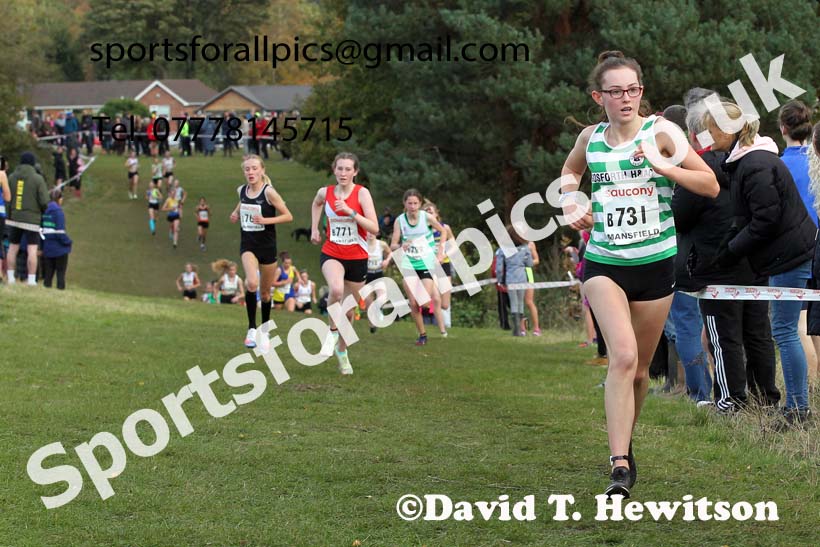 Girls under-15s 2021 National Cross Country Relays, Berry Hill Park, Mansfield. Photo: David T. Hewitson/Sports for All Pics